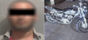 Lo detienen por ir en una motocicleta robada