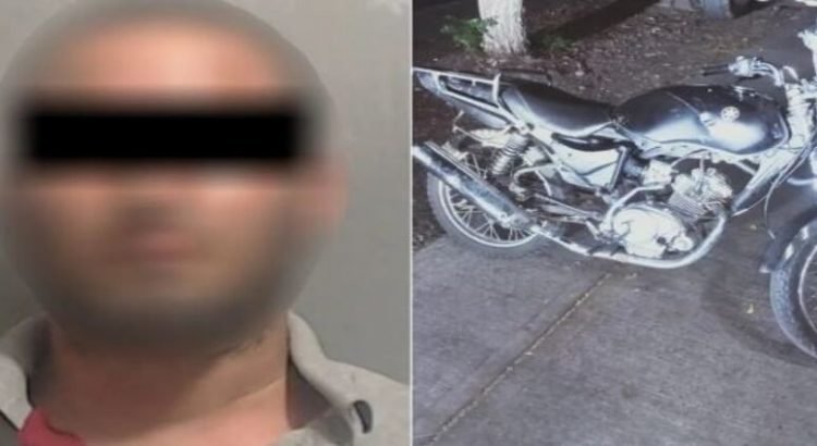 Lo detienen por ir en una motocicleta robada