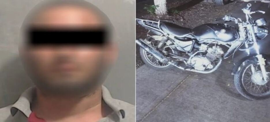 Lo detienen por ir en una motocicleta robada