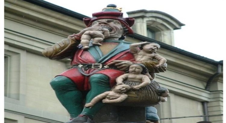 Estatua de “El ogro que come niños” en Suiza