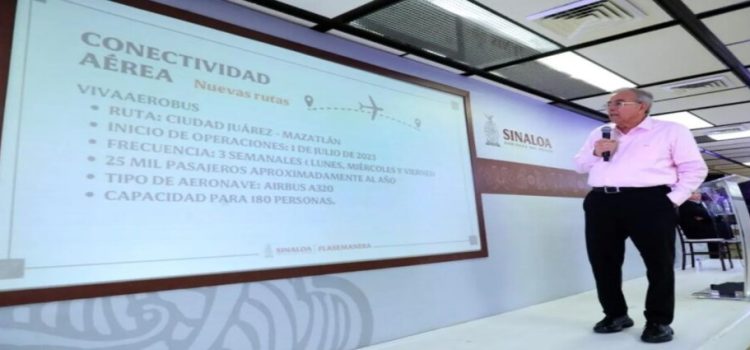 Rubén Rocha: habrán dos nuevas rutas aéreas desde Mazatlán y Culiacán