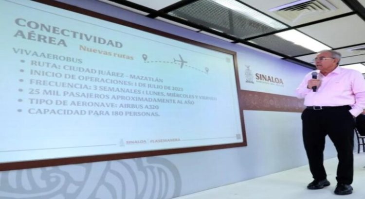 Rubén Rocha: habrán dos nuevas rutas aéreas desde Mazatlán y Culiacán