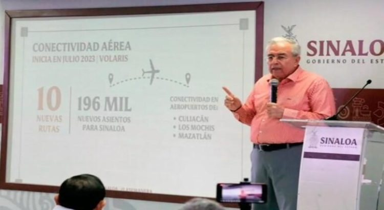 Rubén Rocha anuncia 10 nuevas rutas aéreas para tres municipios del estado