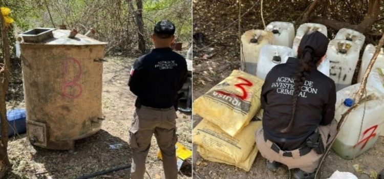 Guardia Nacional asegura laboratorio clandestino en Los Mayos, Culiacán