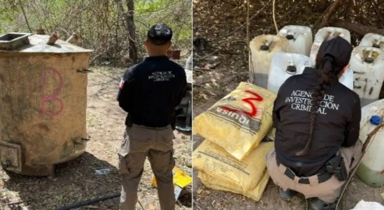 Guardia Nacional asegura laboratorio clandestino en Los Mayos, Culiacán