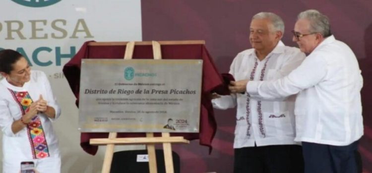 AMLO y Claudia Sheinbaum inauguran el distrito de riego de la presa “Picachos”