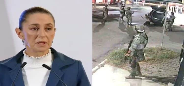 Sheinbaum asegura que se investiga video de militares que intentaron matar a joven en Culiacán