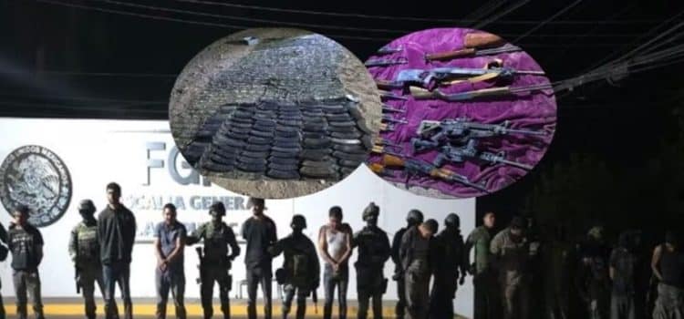 Ejército detiene a 14 personas con armamento en Culiacán