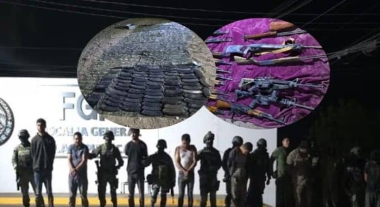 Ejército detiene a 14 personas con armamento en Culiacán