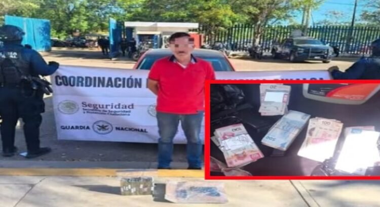 Detienen a civil armado en Culiacán y le aseguran fajos de billetes