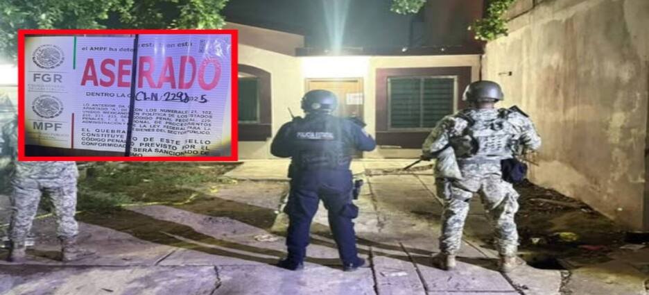 Decomisan arsenal de guerra y 230 kilos de metanfetamina en zona residencial