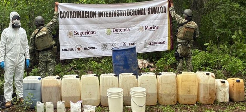 Destruyen más de una tonelada de precursores químicos en Culiacán